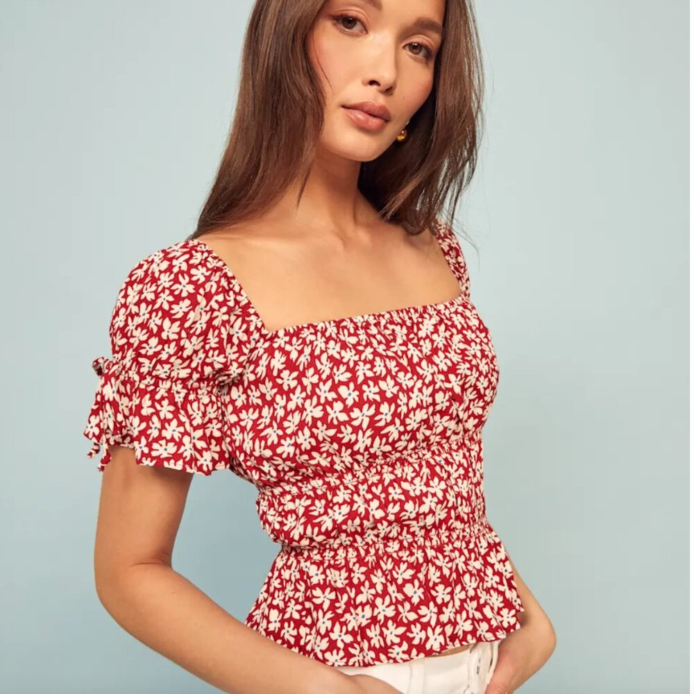 Reformation Red Solis Top